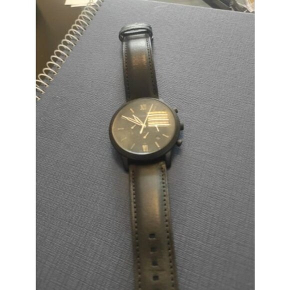 Men's Chronograph Watch with Leather Strap